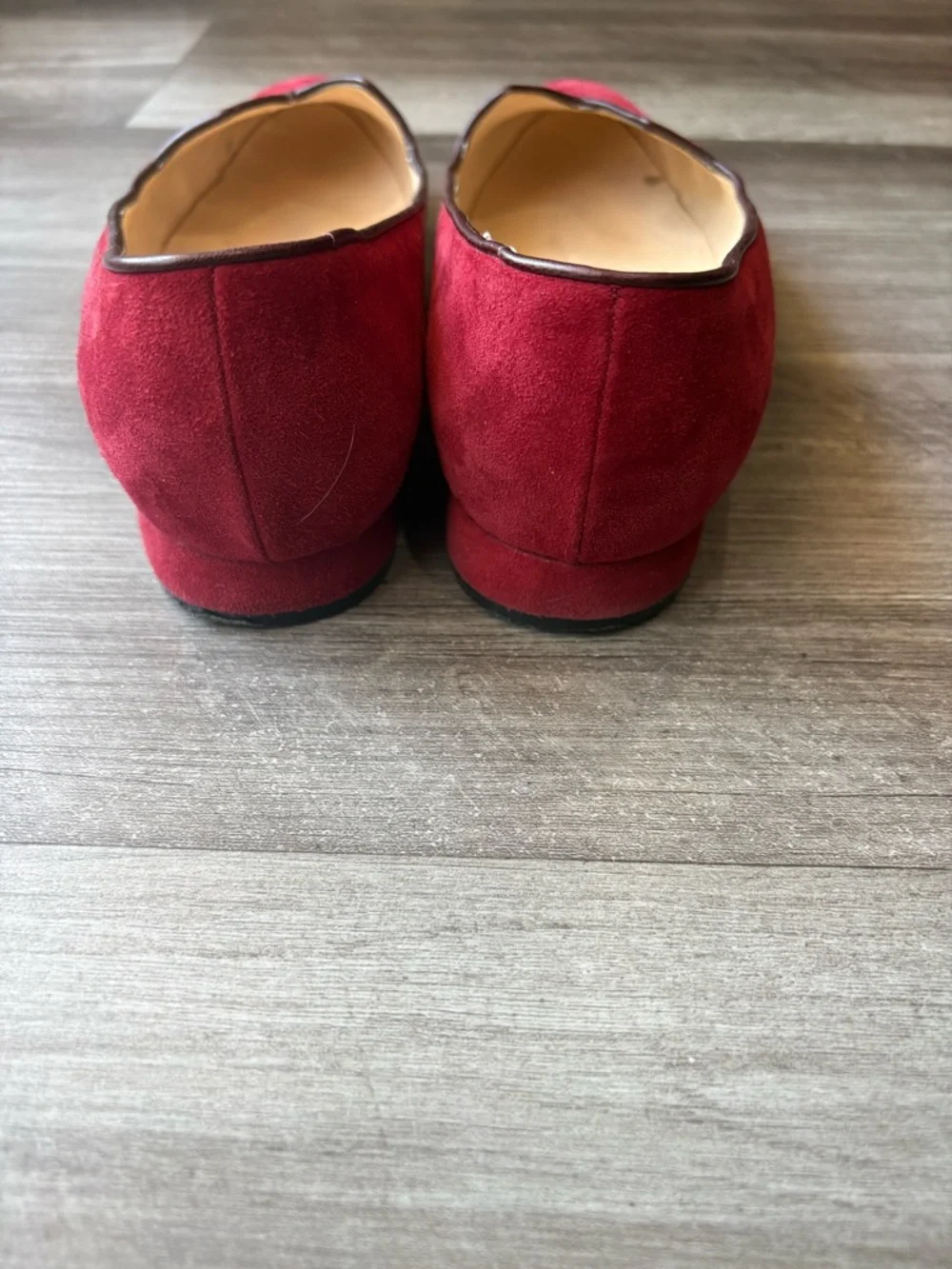RARE Delage Paris Burgundy Suede Smoking Slippers Flats Made in France EU 40/9 - Picture 3 of 8